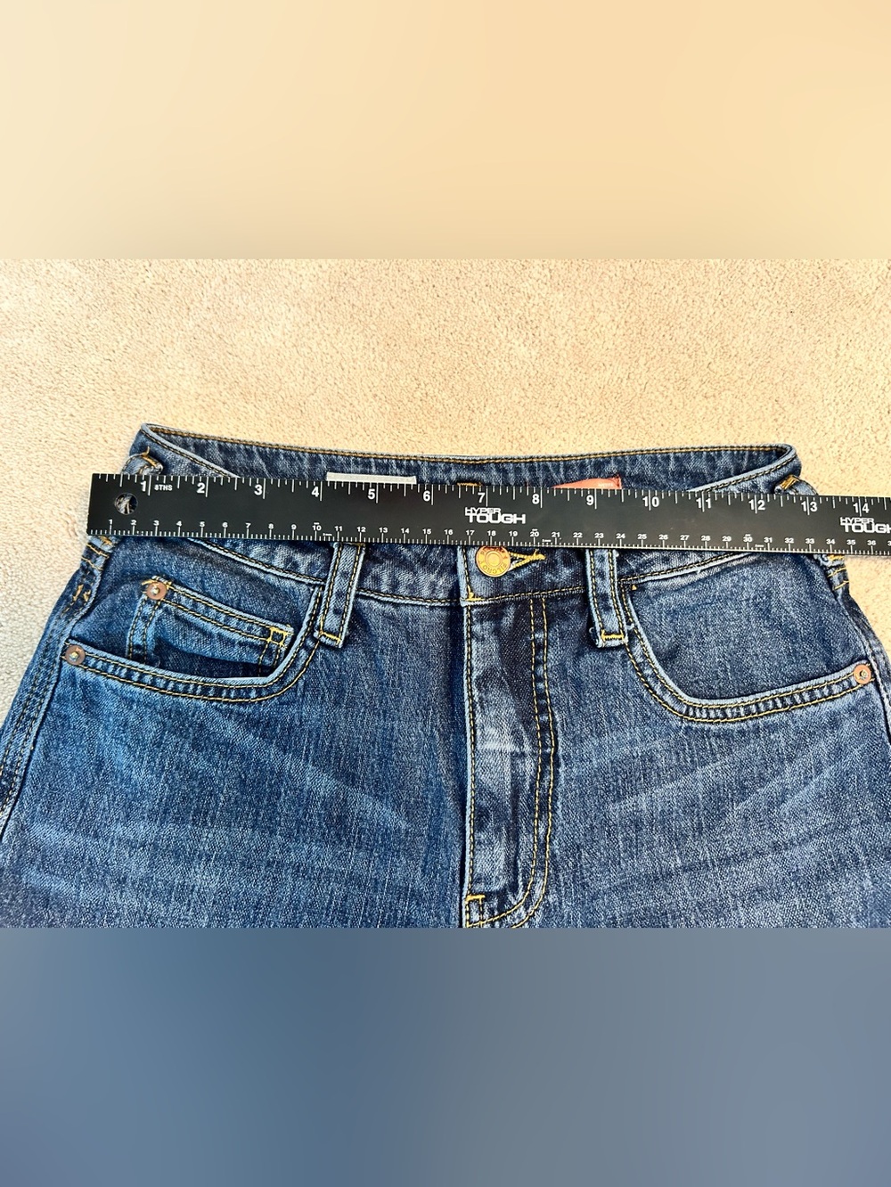Pilcro Anthropologie Wide-Leg Jeans in Dark Blue Denim 26P - Picture 3 of 5